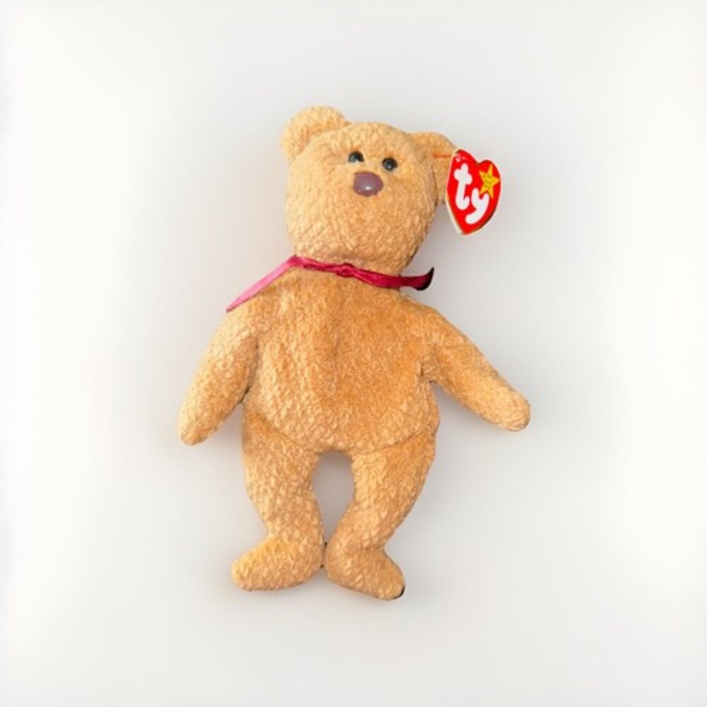 ERRORS RARE Ty Beanie Babies Curly The Bear Plush - 4052, PVC PELLETS